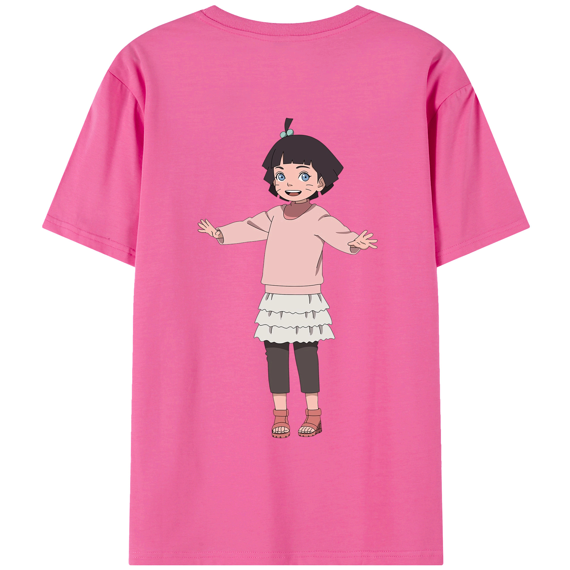 （画像用） NARUTO -ナルト- うずまき ヒマワリ Uzumaki Himawari レディース半袖Tシャツ(バックプリント)